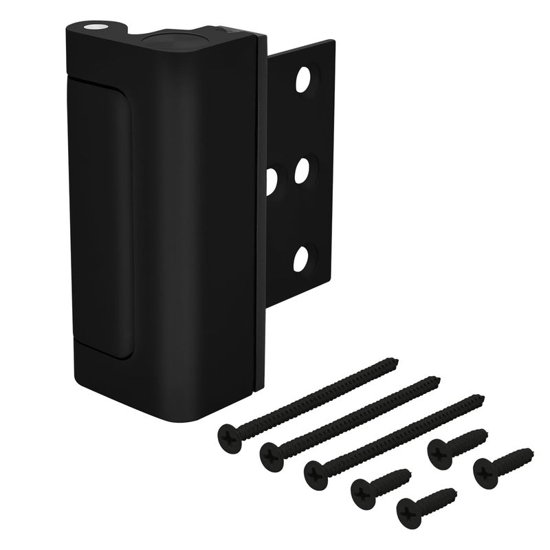 HardwareX Supply Door Reinforcement Lock, Privacy Door Latch Harden Construction 3"" Stop Childproof, Black - Image 1